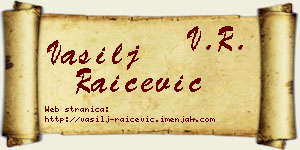 Vasilj Raičević vizit kartica